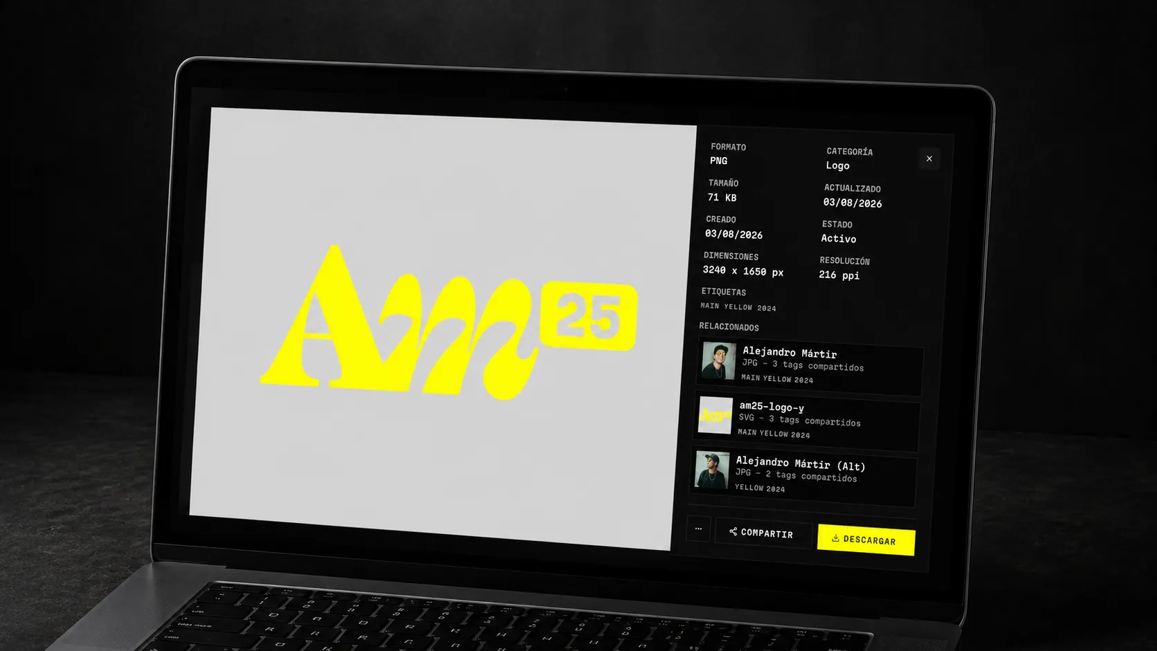 Asset detail view